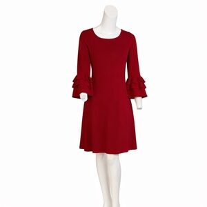 Gabby Skye Red Statement Sleeve Dress | Size Small